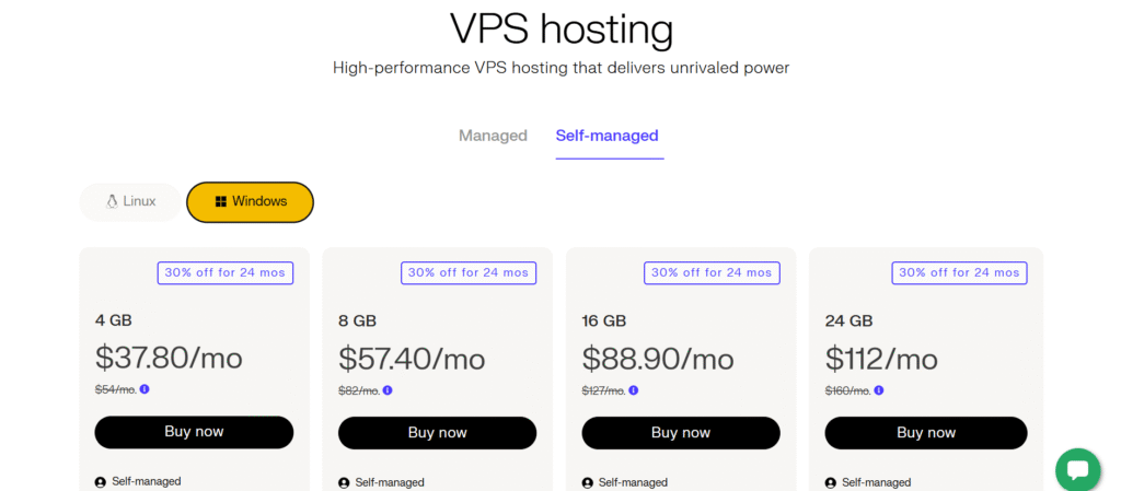 VPS Hosting Price